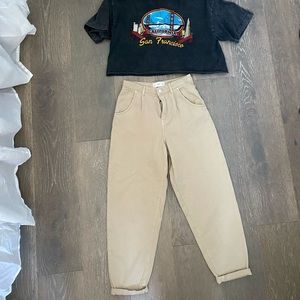 Mango barrel leg pants